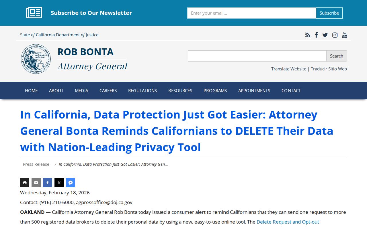 Soledad residents directory California DROP privacy announcement